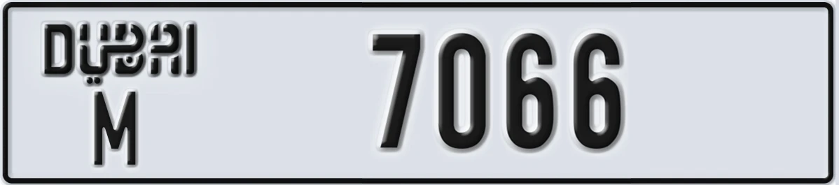 UAE License Plate Dubai M 7066