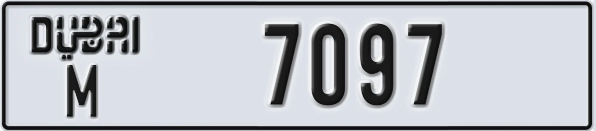 UAE License Plate Dubai M 7097