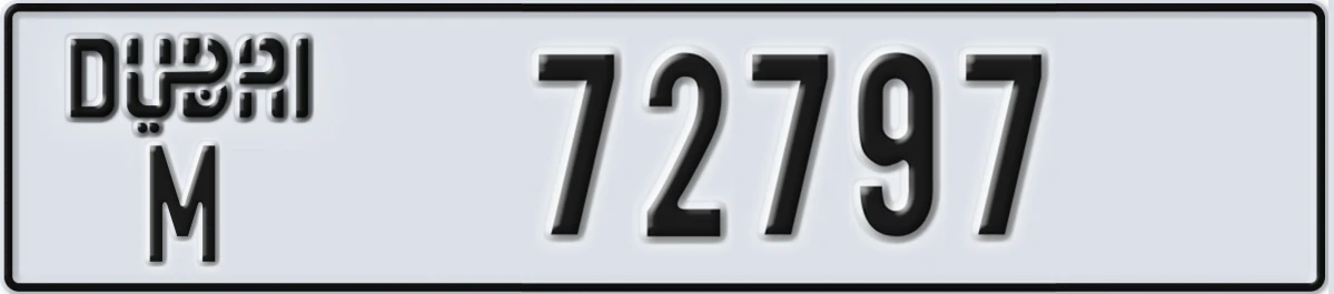 UAE License Plate Dubai M 72797
