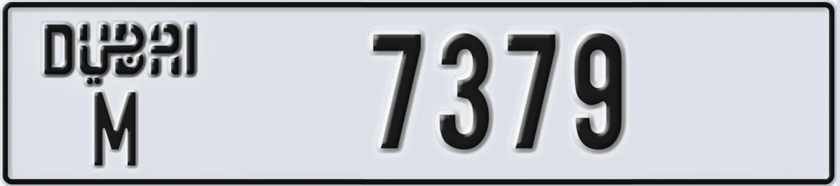 UAE License Plate Dubai M 7379