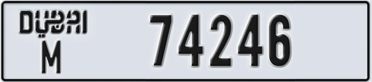 UAE License Plate Dubai M 74246