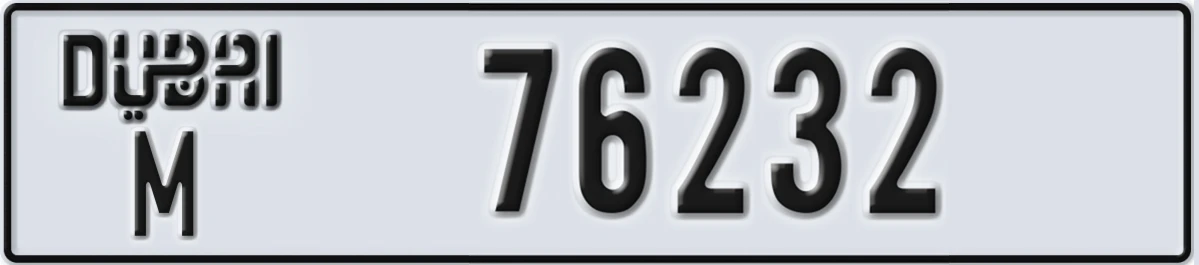 UAE License Plate Dubai M 76232