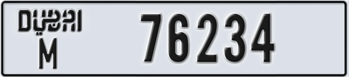 UAE License Plate Dubai M 76234