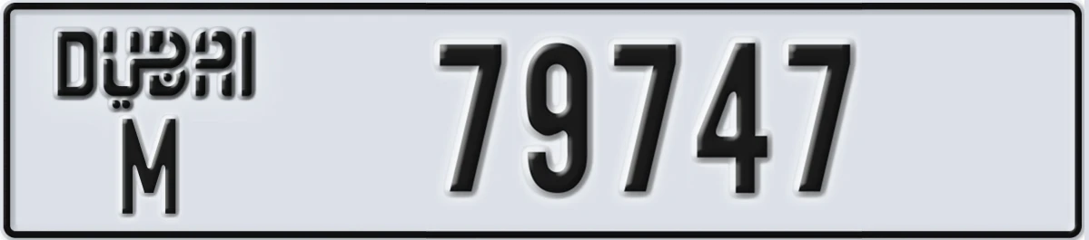 UAE License Plate Dubai M 79747