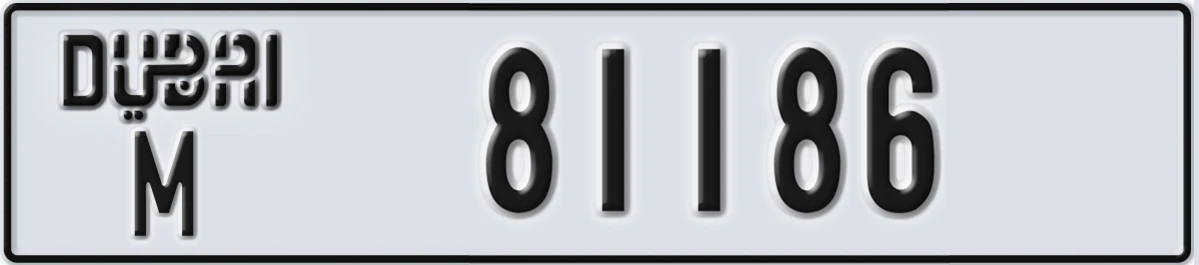 UAE License Plate Dubai M 81186