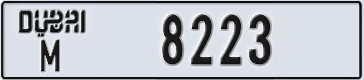 UAE License Plate Dubai M 8223