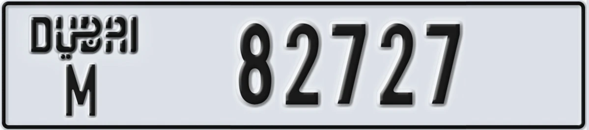 UAE License Plate Dubai M 82727
