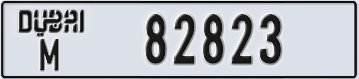 UAE License Plate Dubai M 82823