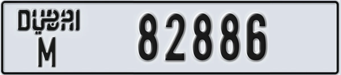 UAE License Plate Dubai M 82886
