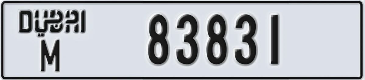 UAE License Plate Dubai M 83831