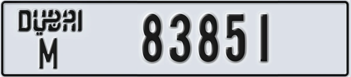 UAE License Plate Dubai M 83851