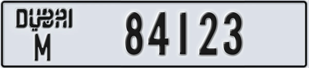 UAE License Plate Dubai M 84123