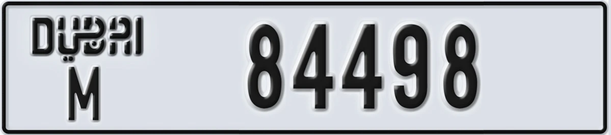 UAE License Plate Dubai M 84498
