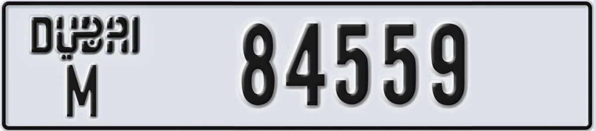 UAE License Plate Dubai M 84559