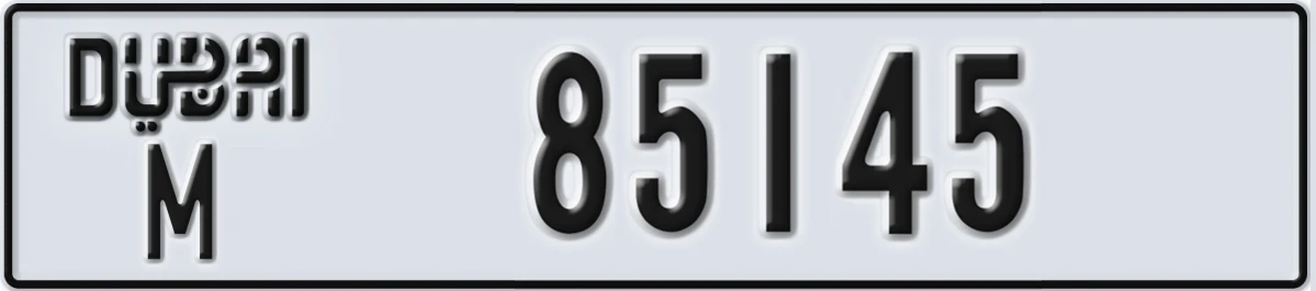 UAE License Plate Dubai M 85145