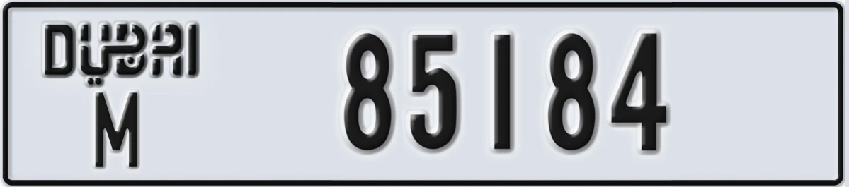 UAE License Plate Dubai M 85184