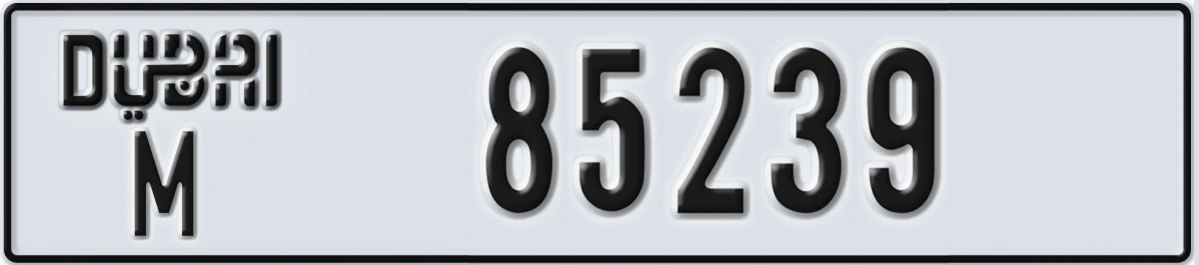 UAE License Plate Dubai M 85239