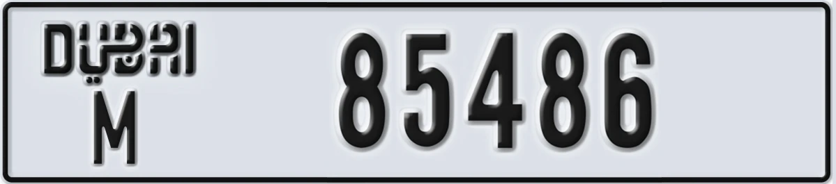 UAE License Plate Dubai M 85486