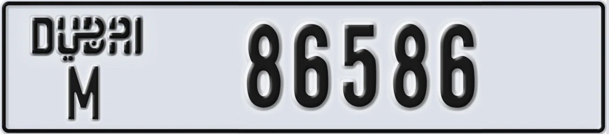 UAE License Plate Dubai M 86586