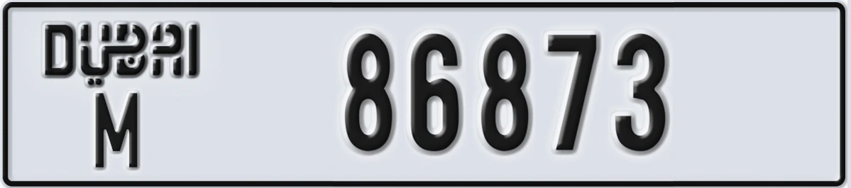 UAE License Plate Dubai M 86873