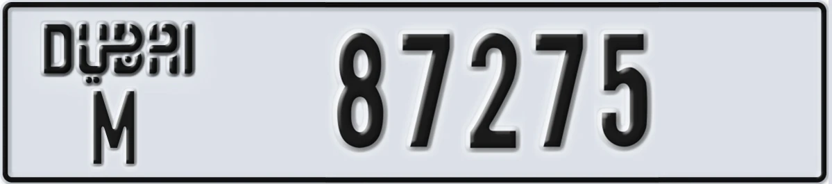 UAE License Plate Dubai M 87275