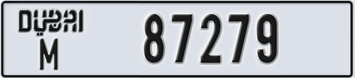 UAE License Plate Dubai M 87279