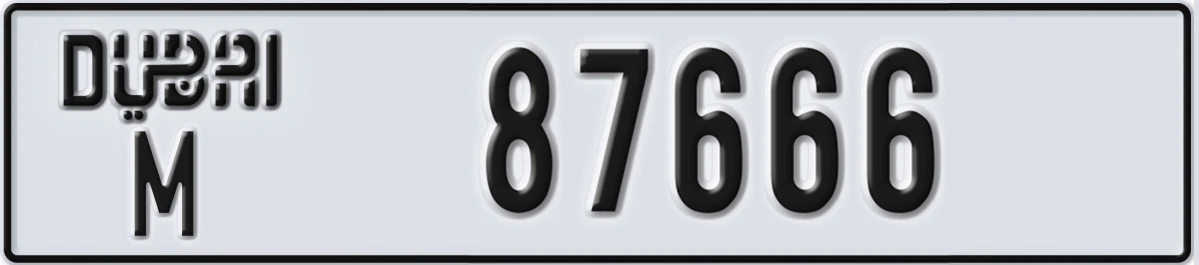 UAE License Plate Dubai M 87666