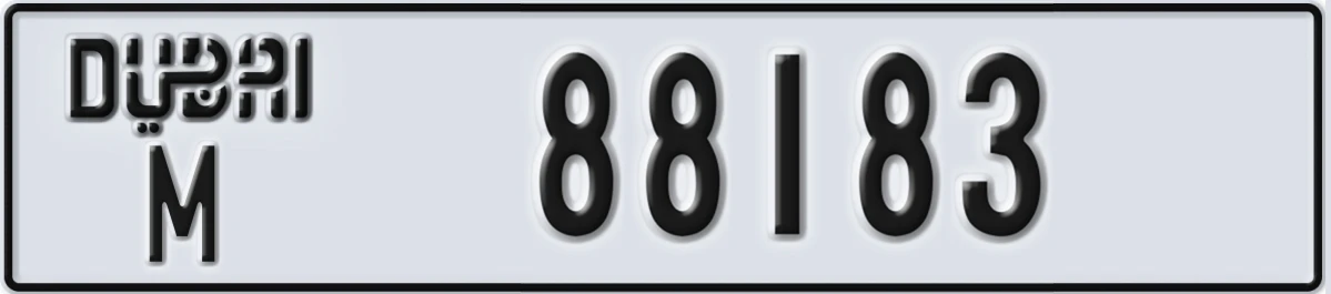 UAE License Plate Dubai M 88183