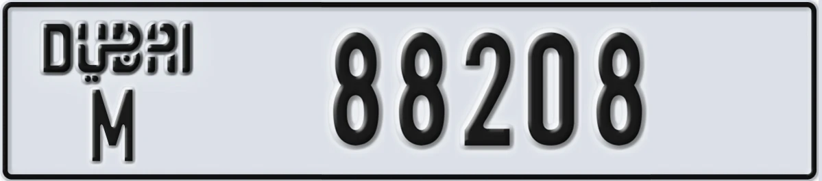 UAE License Plate Dubai M 88208