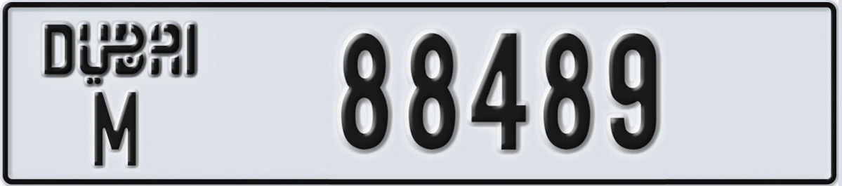 UAE License Plate Dubai M 88489
