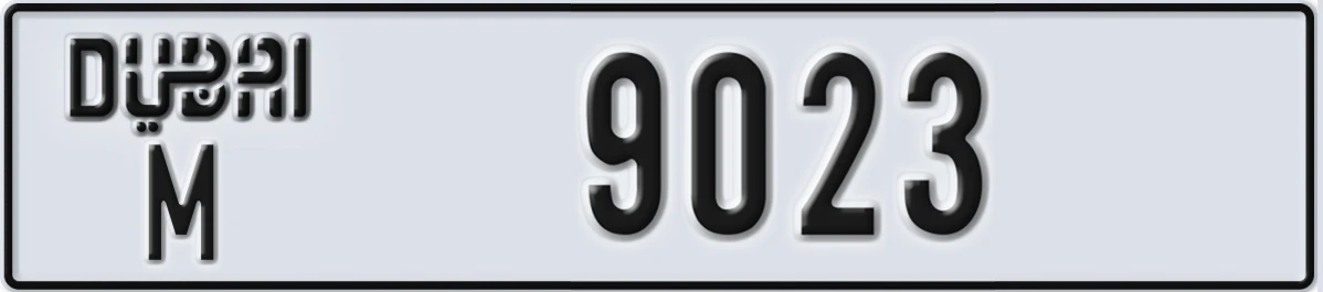 UAE License Plate Dubai M 9023
