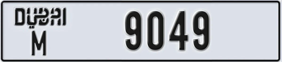 UAE License Plate Dubai M 9049