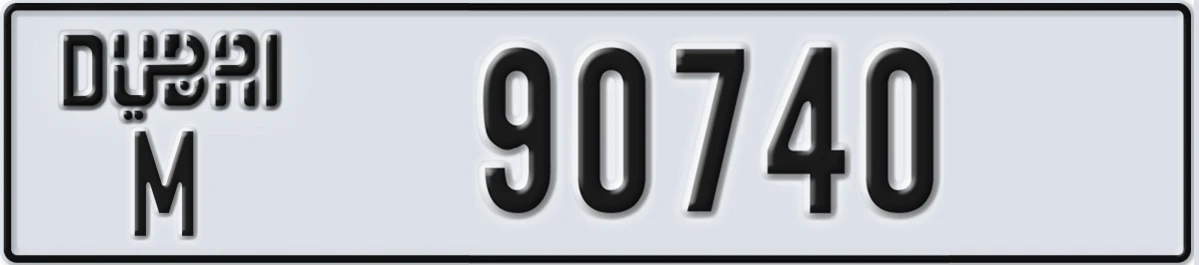 UAE License Plate Dubai M 90740
