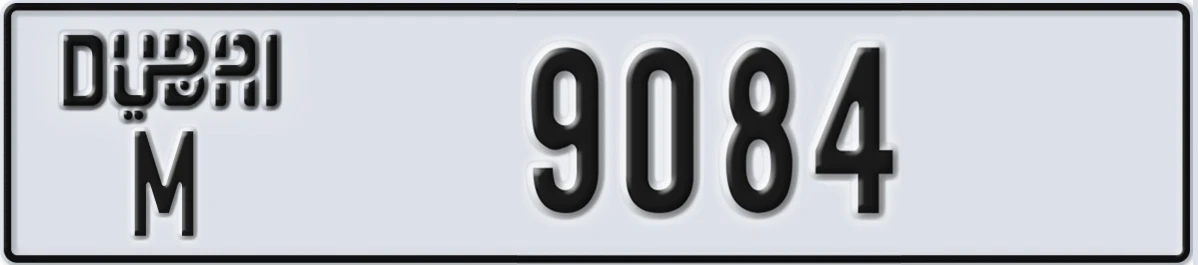 UAE License Plate Dubai M 9084