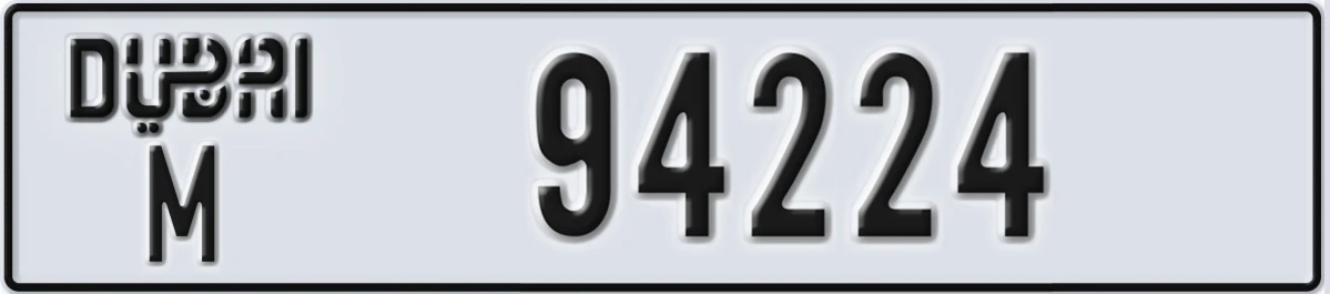 UAE License Plate Dubai M 94224
