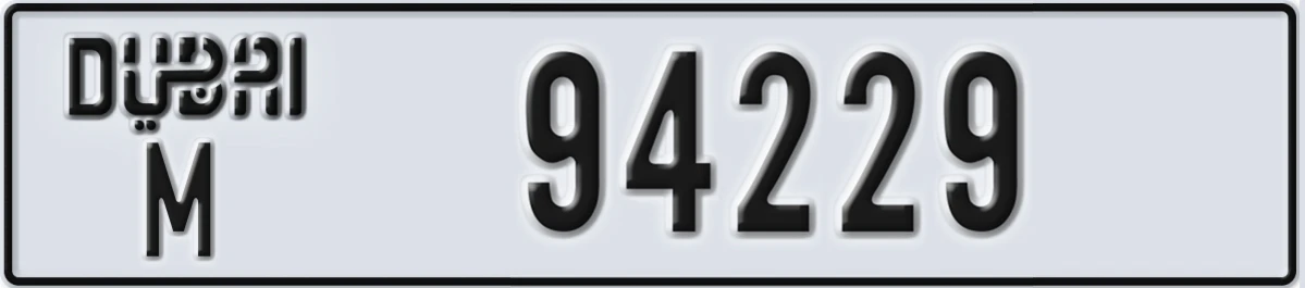 UAE License Plate Dubai M 94229