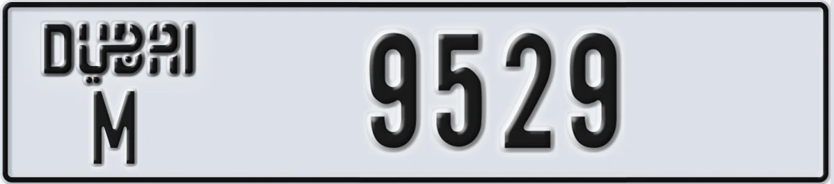 UAE License Plate Dubai M 9529