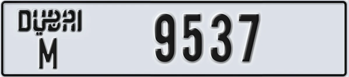 UAE License Plate Dubai M 9537