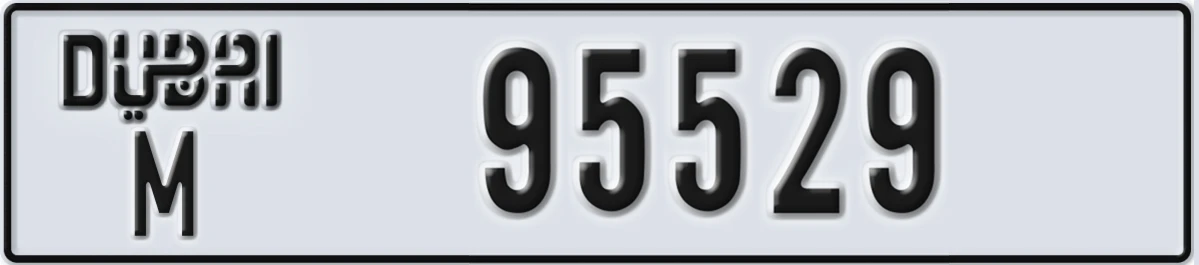 UAE License Plate Dubai M 95529