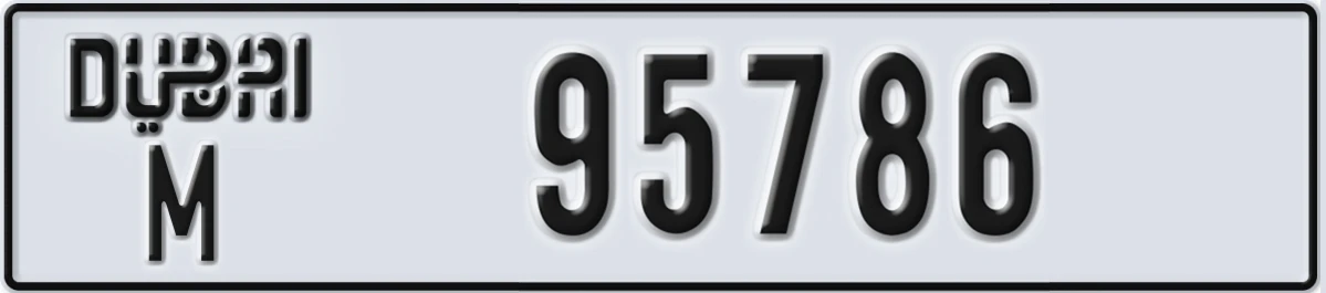 UAE License Plate Dubai M 95786
