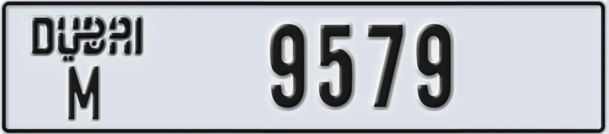 UAE License Plate Dubai M 9579