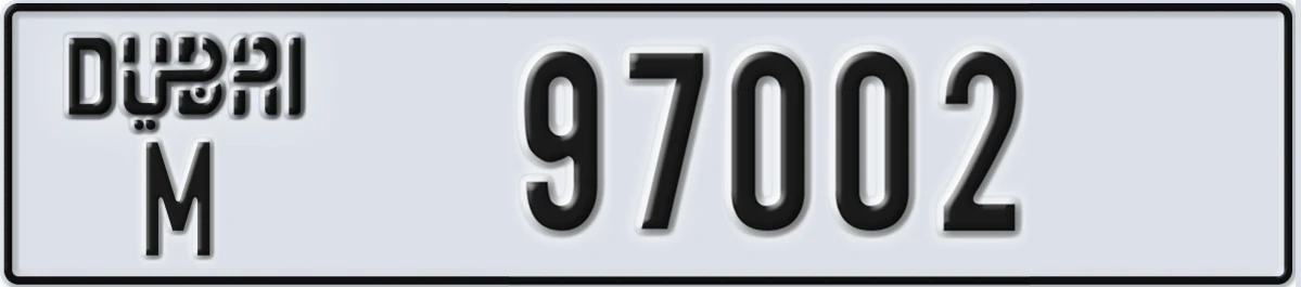 UAE License Plate Dubai M 97002