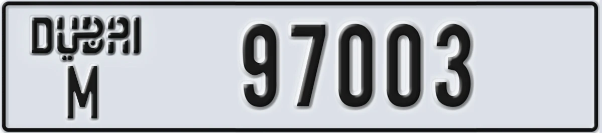 UAE License Plate Dubai M 97003