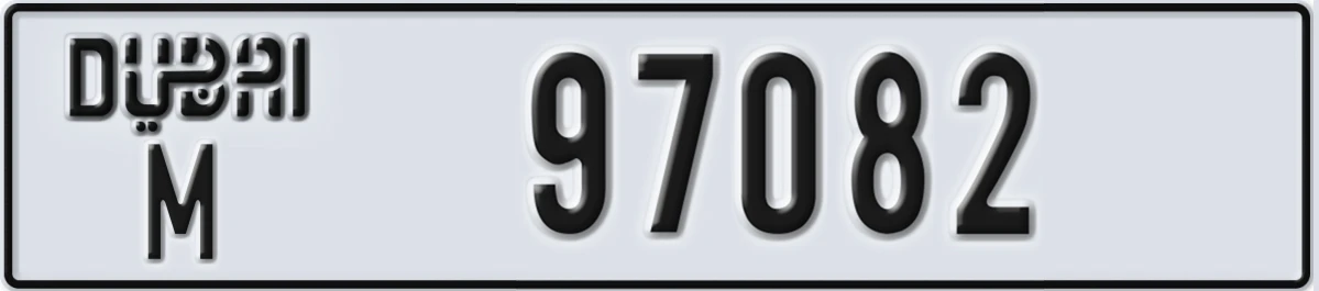 UAE License Plate Dubai M 97082