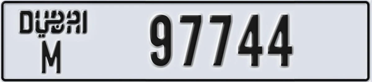 UAE License Plate Dubai M 97744