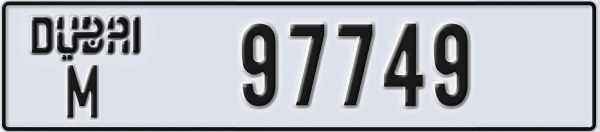 UAE License Plate Dubai M 97749