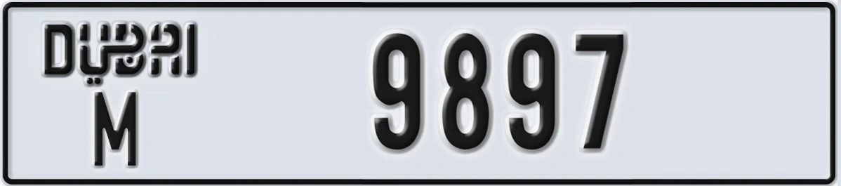 UAE License Plate Dubai M 9897