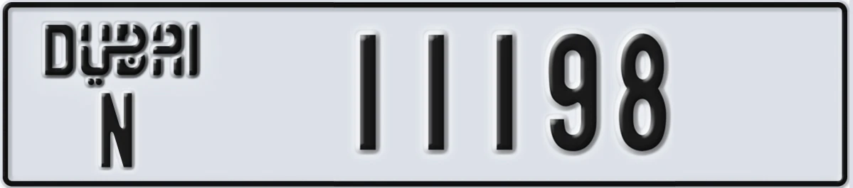 UAE License Plate Dubai N 11198