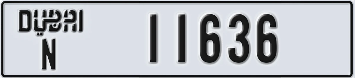 UAE License Plate Dubai N 11636