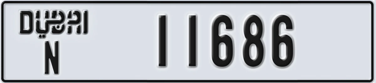 UAE License Plate Dubai N 11686